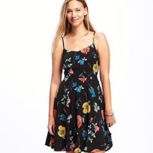 Old Navy black floral cami dress